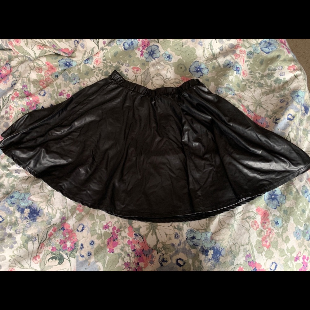 Pleather skater skirt